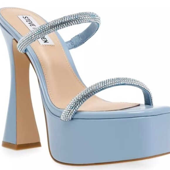 Steve Madden Light Blue Embellished Heels Zayne platform sandal - Picture 1 of 4